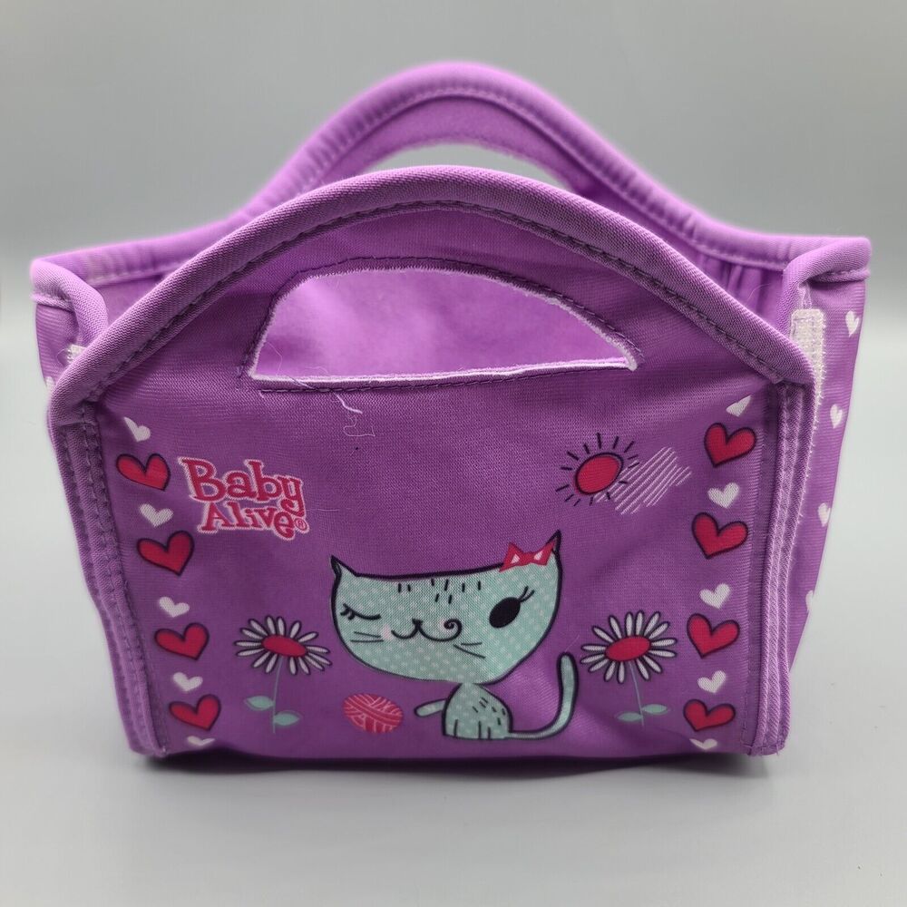 Baby Alive Purple Kitty Carry Bag Changing Pad